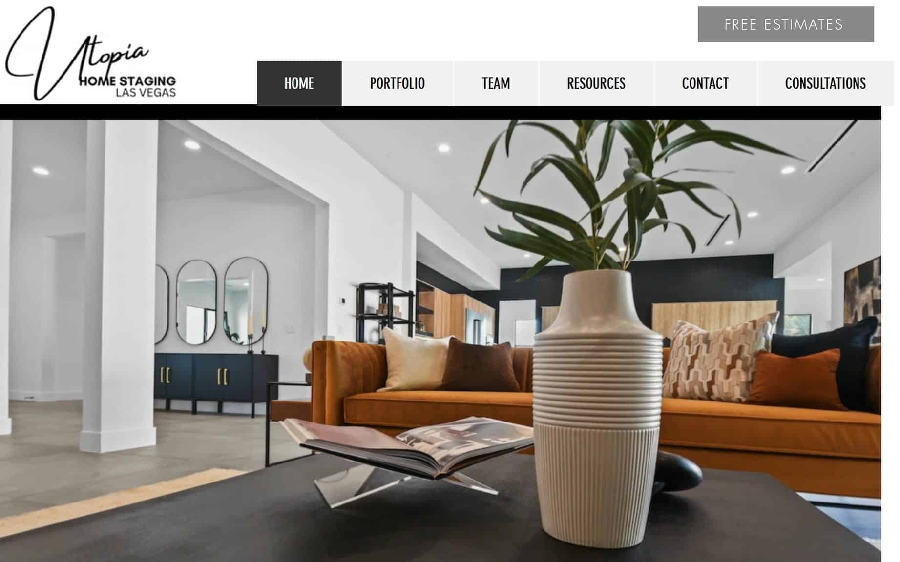 Utopia home staging website home page