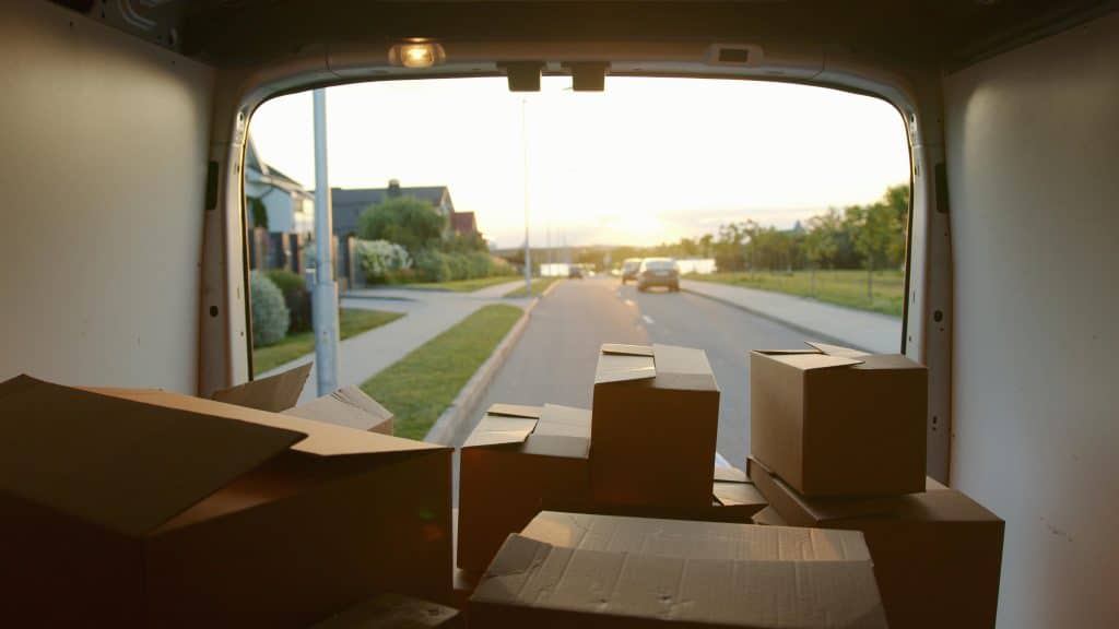 Picture of the back of a moving truck, symbolizing local movers for home sellers in Las Vegas