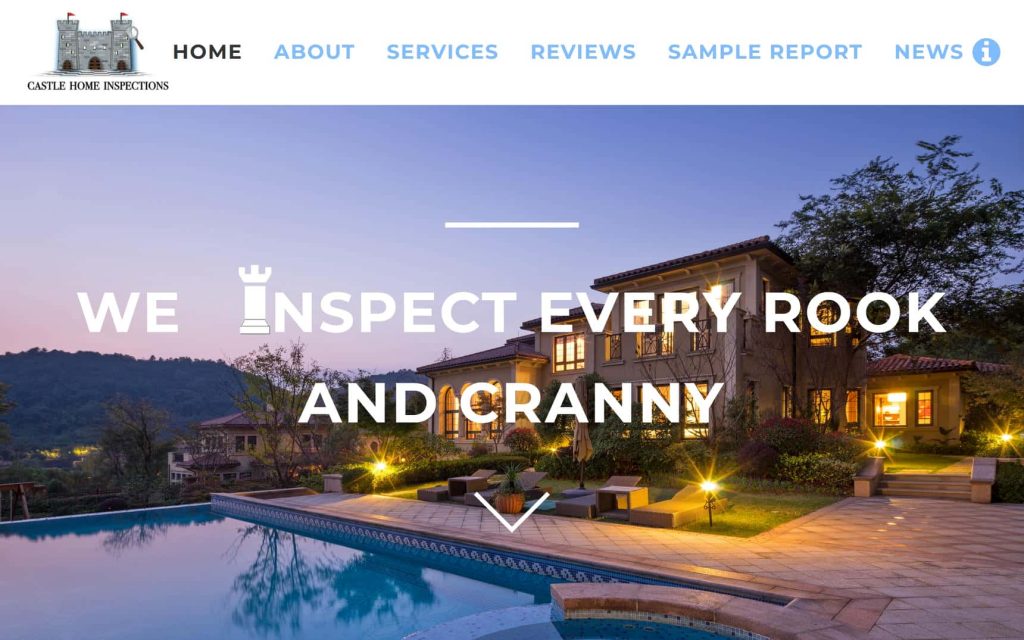 Castle Home Inspections LV website home page