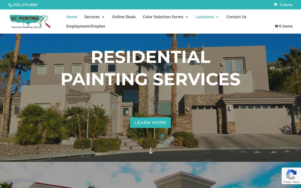 DC Painting las vegas website home page