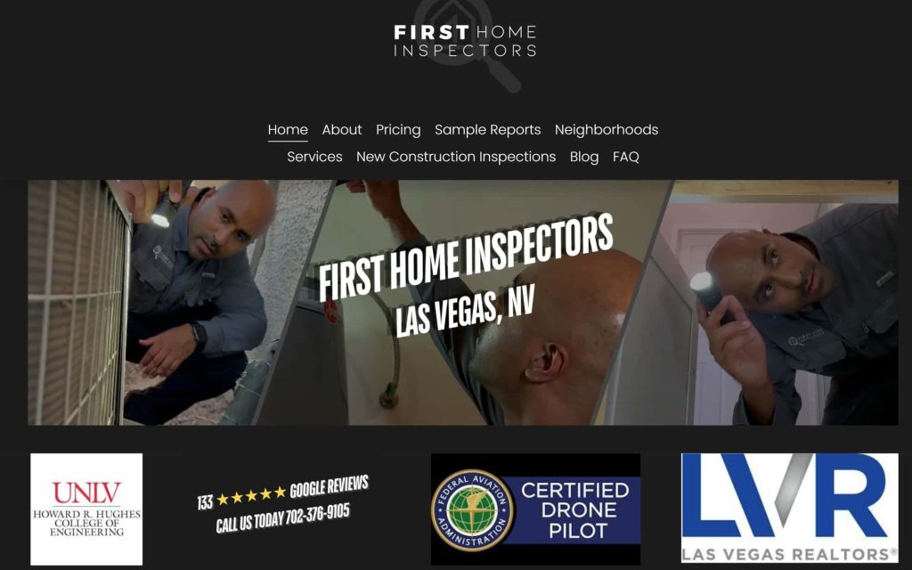 First Home Inspectors website home page