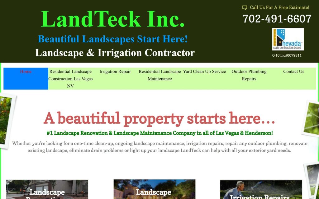 Landteck inc website home page