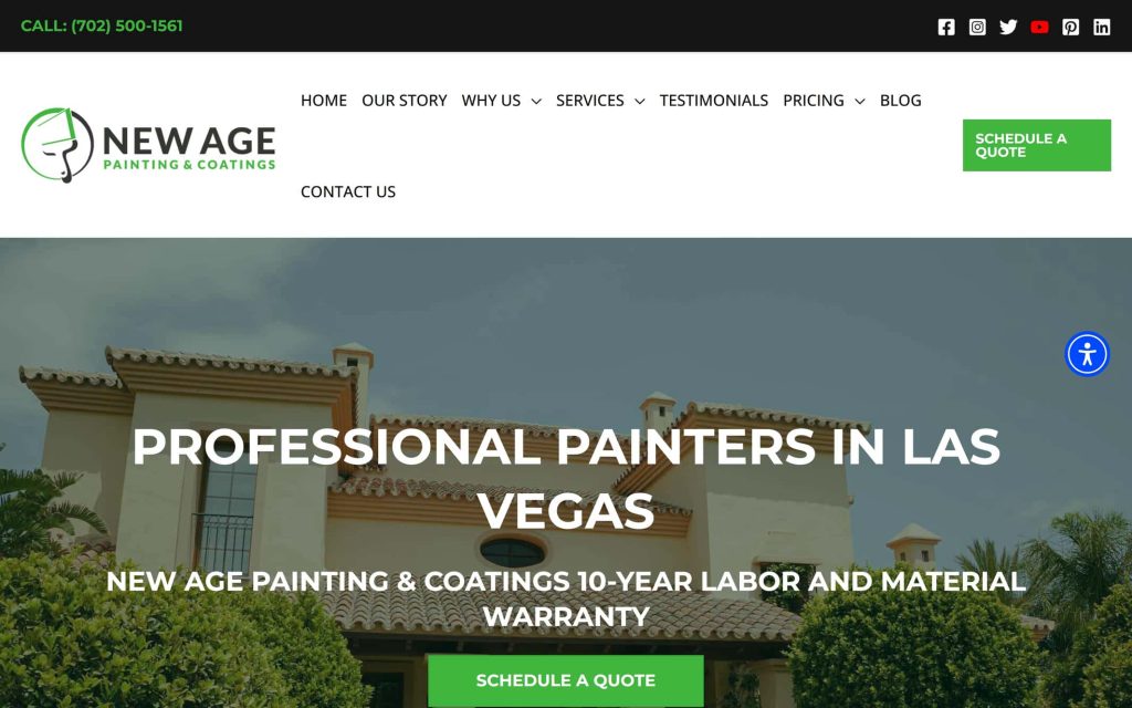 Newage paint website home page