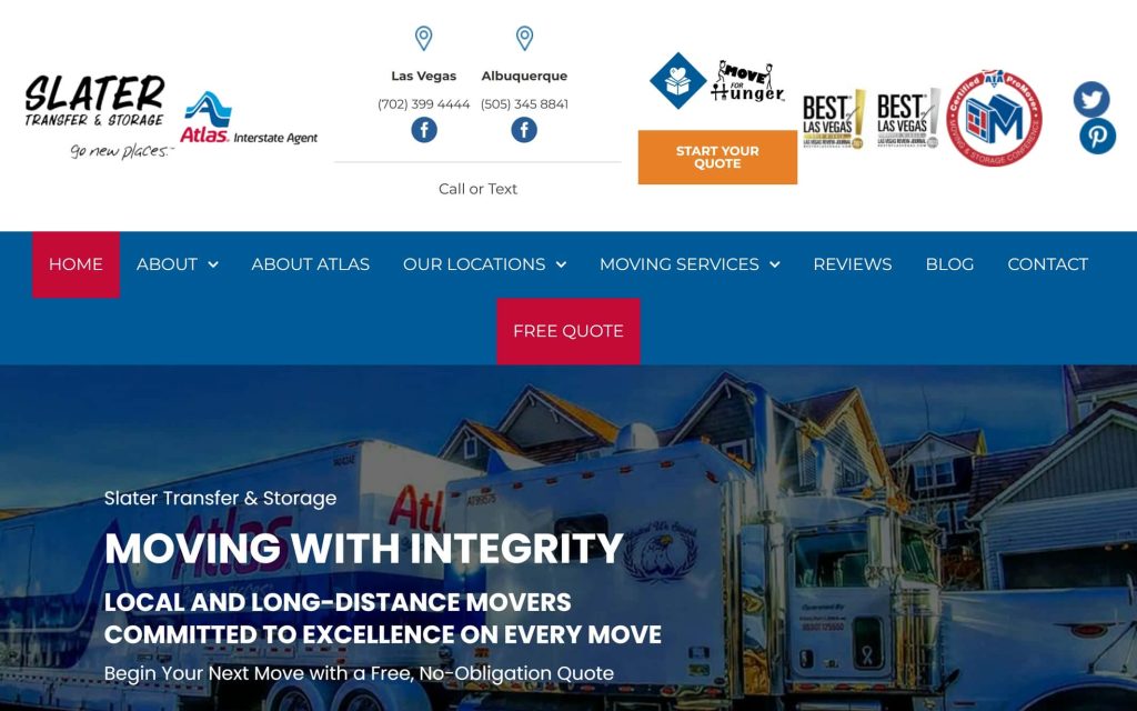Slater Atlas website home page
