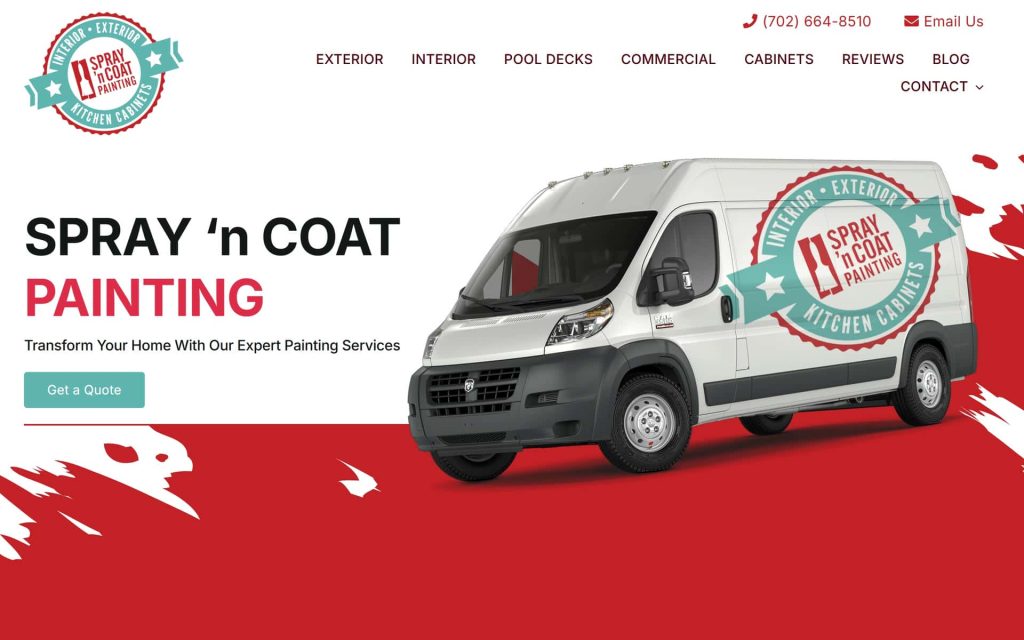 Spray n coat vegas website home page