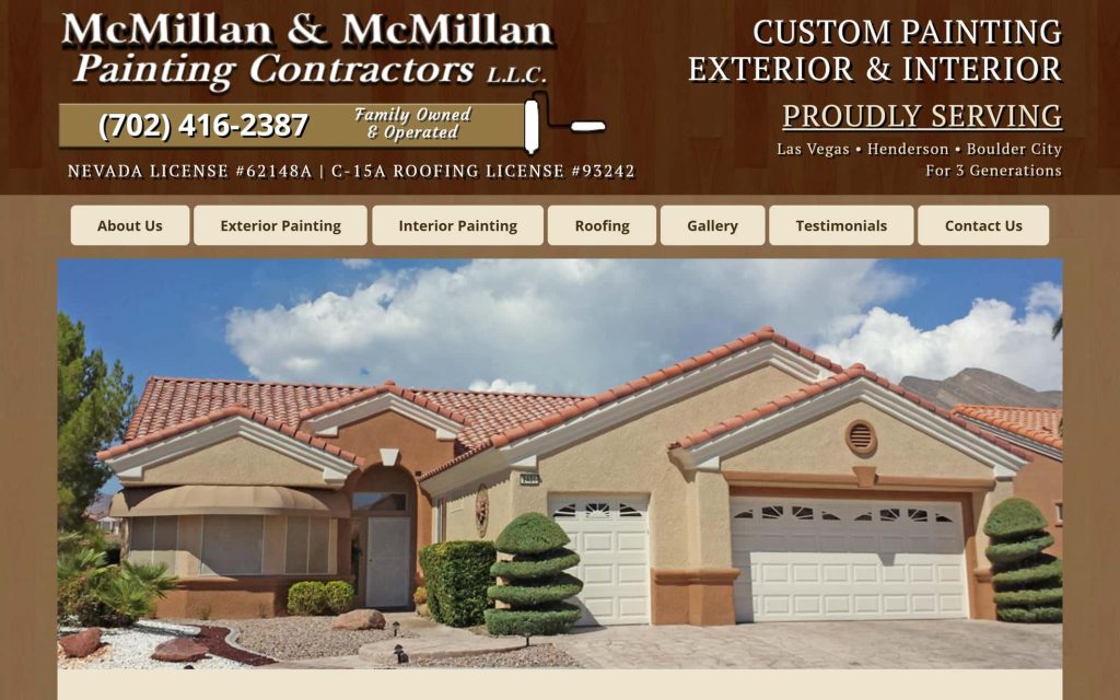 mcmillan painting contractors website home page