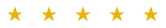 Five gold, five-pointed stars are arranged in a horizontal line on a white background.
