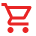 A simple, bright red outline of a shopping cart icon with two wheels and a handle is centered.